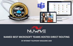 NuWave Communications Awarded 2020 TMCnet Teleworking Solutions Excellence Award for Microsoft Teams Hosted Direct Routing