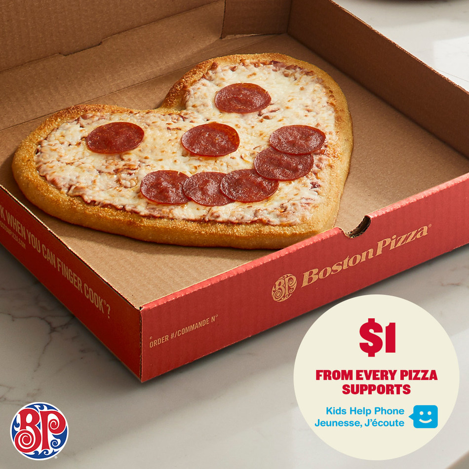 Boston Pizza Introduces The Heart Shaped Smile Pizza In Support Of Kids Help Phone