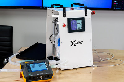 The Breathe Strong XVENT emergency ventilator by Enexor BioEnergy. The XVENT utilizes a precision machined piston system controlled by an industrial-grade programmable logic computer (PLC).