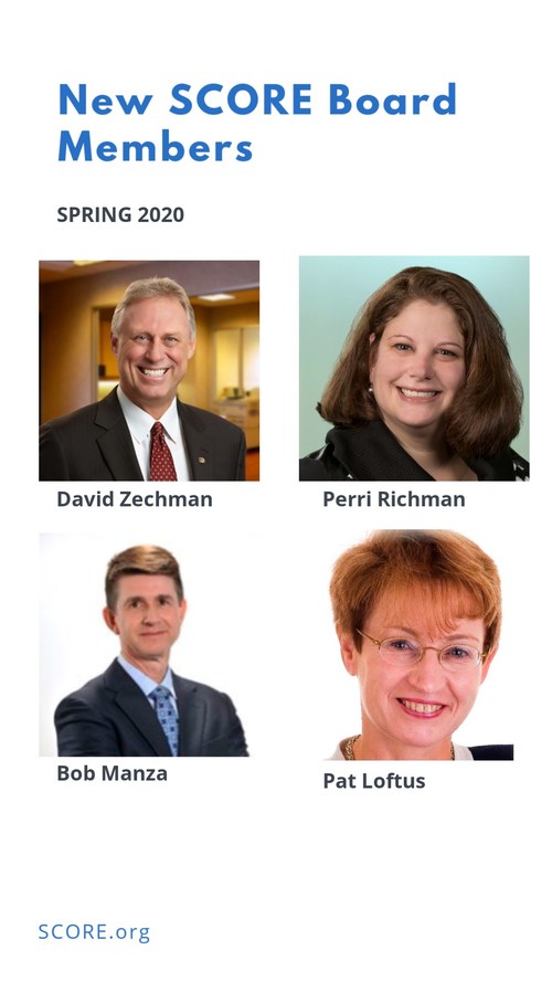 SCORE, the nation’s largest network of volunteer, expert business mentors, is pleased to announce the appointment of four new members to its board of directors, which helps guide the organization in its mission to foster vibrant small business communities through mentoring and education.