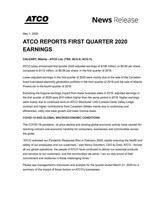 ATCO Reports First Quarter 2020 Earnings