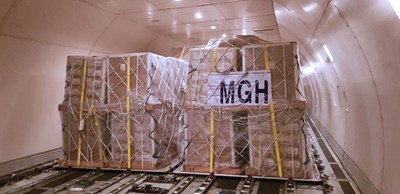 MGH operated cargo loaded on a weekly freighter