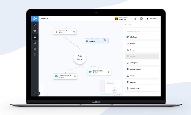 Syncari makes it dead simple to sync applications while providing centralized data quality, advanced merge/dedupe, and workflow.