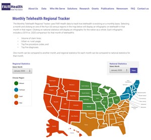 FAIR Health Launches Monthly, Interactive Tool Tracking Telehealth across Regions