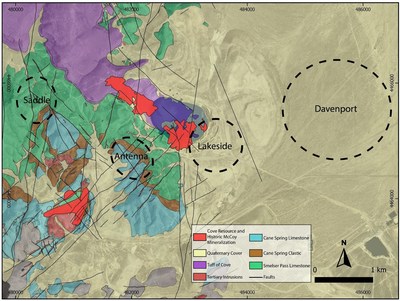 Figure 1 – McCoy Cove geologic map and targets (CNW Group/Premier Gold Mines Limited)