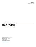 NexPoint Residential Trust, Inc. Reports First Quarter 2020 Results