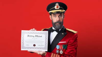 Ordained brand mascot Captain Obvious™ and Hotels.com® are ready to perform virtual weddings and reward newlyweds with future honeymoons.