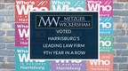 Metzger Wickersham Voted Harrisburg's Leading Law Firm 9th Year In A Row