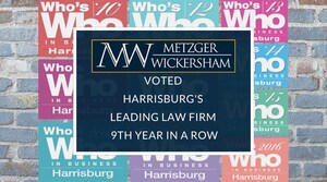 Metzger Wickersham Voted Harrisburg's Leading Law Firm 9th Year In A Row