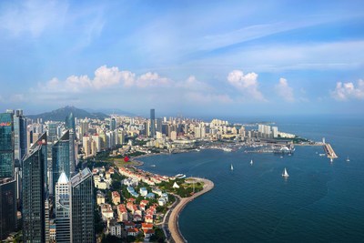 The eastern coastal city of Qingdao amid gentle breeze in May