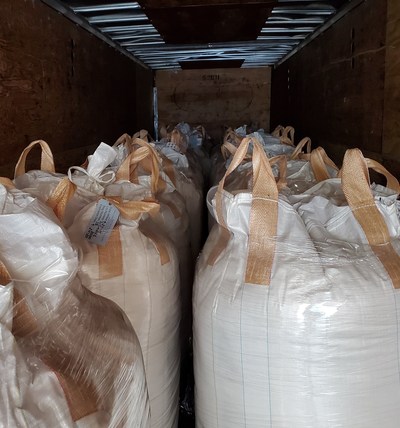Truckload of flour donated by Cascade Organic Flour to 2nd Harvest