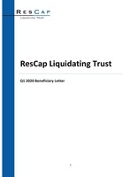 ResCap Liquidating Trust Announces Posting of Q1 2020 Financial Statements
