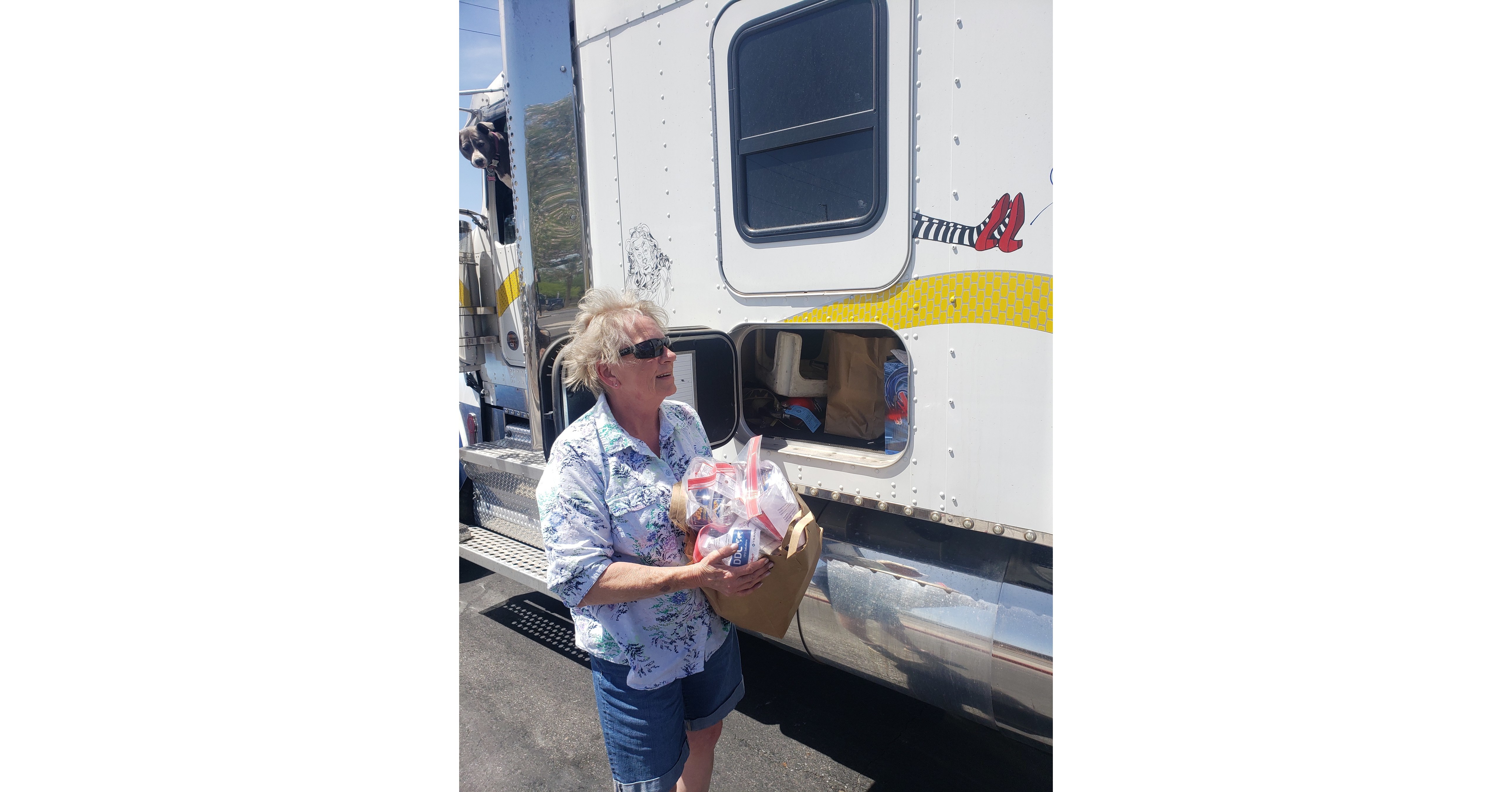 Truck Drivers Receive Personal Protective Equipment (PPE) Kits with the