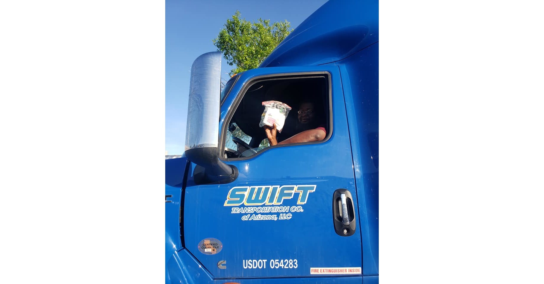 Truck Drivers Receive Personal Protective Equipment (PPE) Kits with the