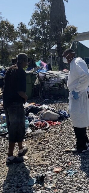 Los Angeles doctor feeds, provides free medical care and tests the homeless for the coronavirus in their tents