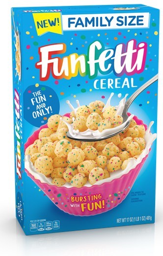 The rumors are true: Funfetti cereal is coming! New ‘bursting with fun’ baking brand debuts in the cereal aisle this August.
