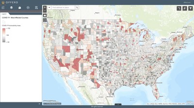 Counties most affected by COVID-19 based on employment and job industry.