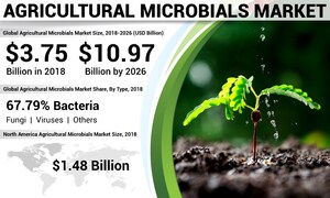 Agricultural Microbials Market to Exhibit a CAGR of 14.43% by 2026; Rising Cognizance About Higher Crop Yields in Agriculture Will Encourage Business, States Fortune Business Insights™