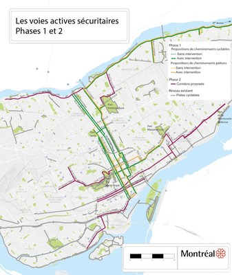 Les voies actives scuritaires - Phases 1 et 2 (Groupe CNW/Ville de Montral - Cabinet de la mairesse et du comit excutif)