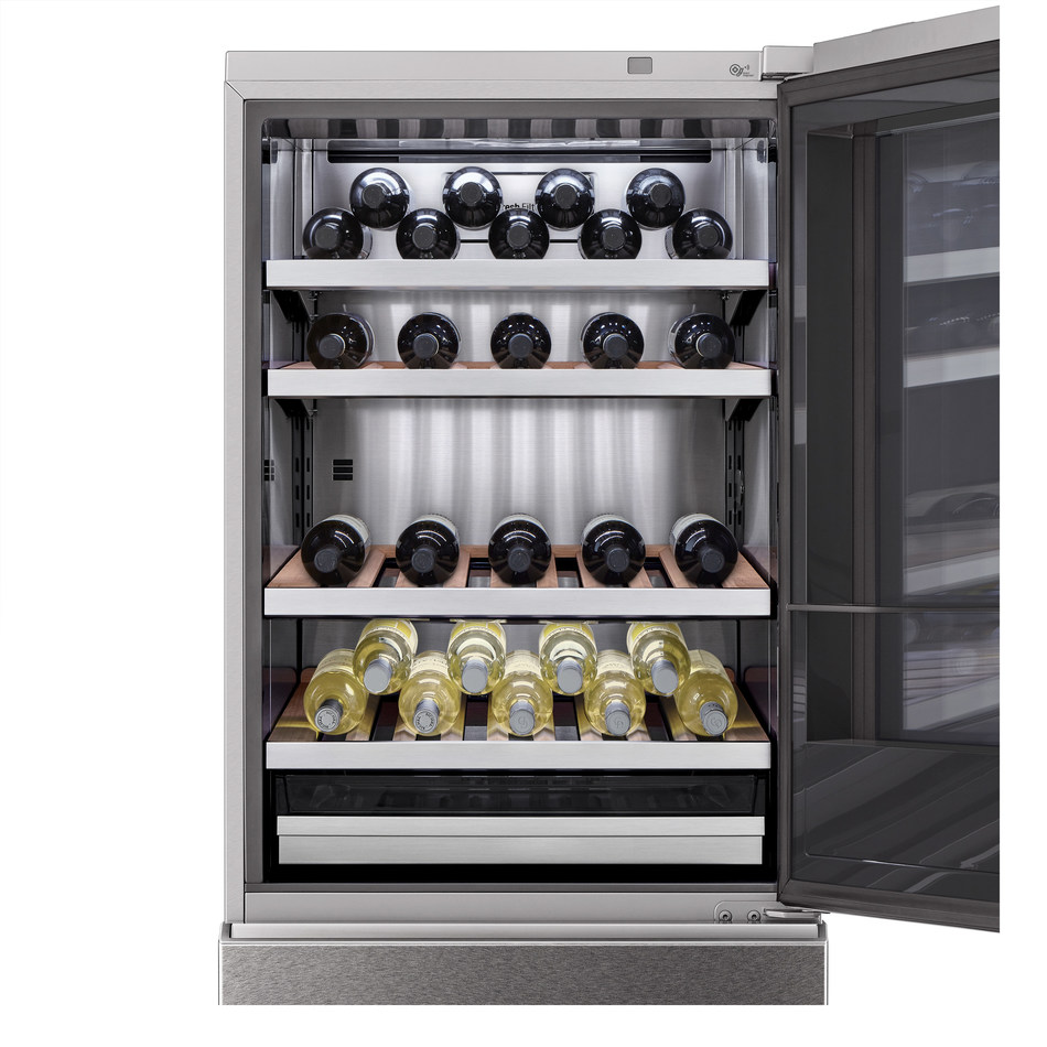 The unit holds up to 65 bottles and also includes a draw to preserve both food and wine