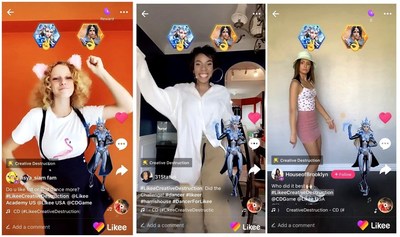 LIKEE AND CREATIVE DESTRUCTION TURN UP FOR ONLINE CHALLENGE IN U.S. WITH INFLUENCERS DAINA LACHANCE, OFFICIALLY.LIVIA, HOUSEOFBROOKLYN AND STEFANIALILY