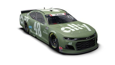 NASCAR Driver Jimmie Johnson and his sponsor Ally gave troops a sneak peek at the special paint scheme for the No. 48 Ally race car that was inspired by WWII military vehicles