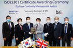Samsung Biologics Expands Business Continuity Excellence with Additional ISO22301 Certification