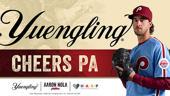 Yuengling and Philadelphia Phillies All-Star, Aaron Nola, Launch Cheers  PA to Raise Funds for Pennsylvania Bar and Restaurant Workers Impacted by  COVID-19