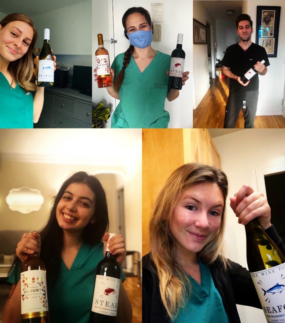NYU Langone nurses with their PairME wines.