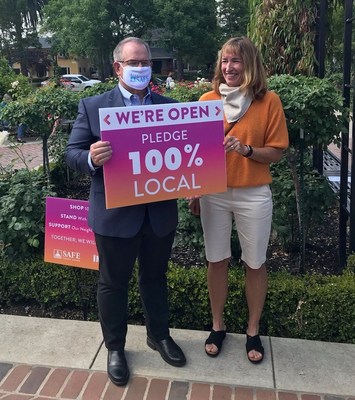 SAFE Credit Union President and CEO Dave Roughton and Inside Sacramento Publisher Cecily Hastings discuss the 100% Local Pledge Tuesday, May 19, 2020, in Sacramento.