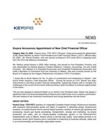 Keyera Announces Appointment of New Chief Financial Officer (CNW Group/Keyera Corp.)