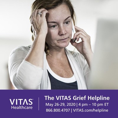The VITAS Grief Helpline is available to members of the healthcare community who need emotional support related to grief, death and loss as a result of their experiences on the COVID-19 front lines. All healthcare workers can take advantage of an online support event led by experienced VITAS counselors.  Call the VITAS Grief Helpline at 866.800.4707 between 4 pm - 10 pm EDT from Tuesday, May 26 to Friday, May 29, or visit VITAS.com/helpline.