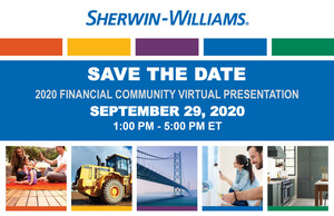 Sherwin-Williams Reschedules 2020 Financial Community Presentation to September 29, 2020