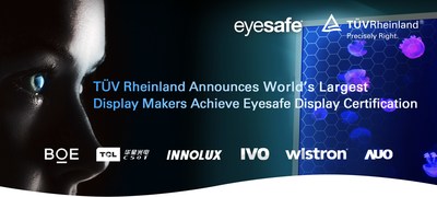 TUV Rheinland Announces World's Largest Display Makers Achieve Eyesafe Display Certification