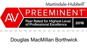 Attorney Douglas Borthwick Awarded Avvo's Highest "SUPERB" Rating -- Complementing His Prestigious Martindale-Hubbell AV Preeminent Rating