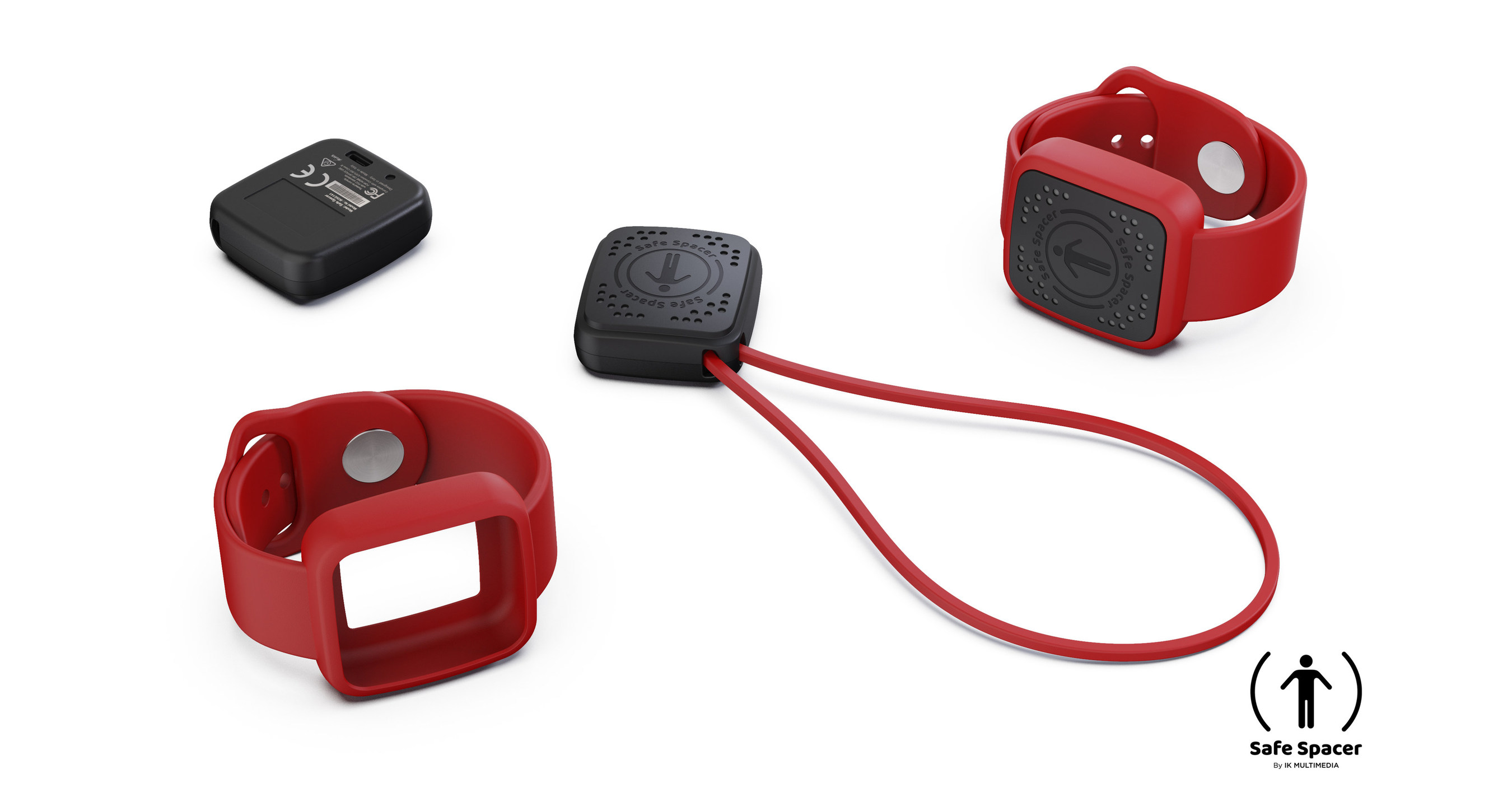 Safe Spacer™ monitor/alarme usável de distanciamento social ajuda a