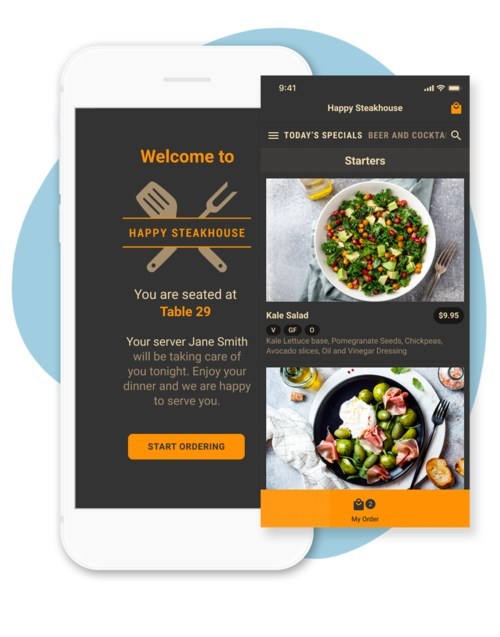 With applications for restaurants, hotels, hospitals, educational institutions, live events - everywhere menus are provided - On Premise Ordering limits contacts between guests, wait-staff and the kitchen, allowing customers to use their mobile device to engage with digitally enabled, dynamic menus that send orders directly to the kitchen or wait staff.
