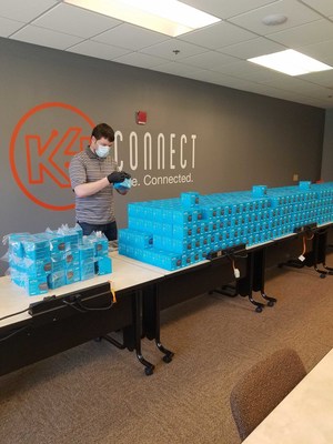 K4Connect provisioning thousands of donated Echo Dots to ship out to senior living communities during COVID-19.
