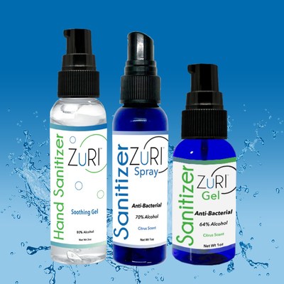 ZuRI’s three new premium hand sanitizer products come in both 1oz and 2oz options as well as gel and spray formulas.