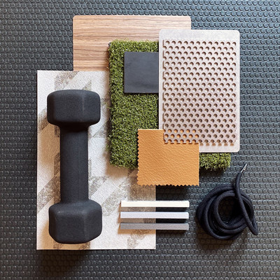 thesixthirty designers start with an inspiration palette for your fitness space.