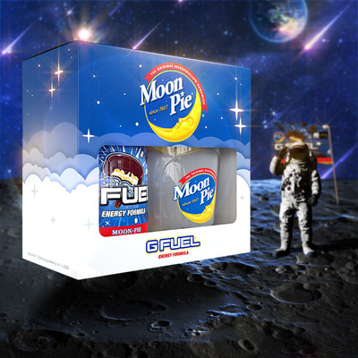 G FUEL MoonPie will be available for sale in intergalactic 40-serving tubs and limited-edition collectors boxes, which include one 40-serving MoonPie tub and one 16 oz MoonPie shaker cup, at gfuel.com on June 24th. The first 1,000 orders of G FUEL MoonPie collectors boxes will include a special surprise from MoonPie.