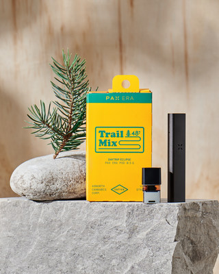 Trail Mix Pax Era Pod, Daytrip Eclipse (Sativa 70 – 80% THC / <1% CBD): Minty and sweet expect a euphoric, uplifting high with this this sun-kissed, rain-watered sativa. Daytrip Eclipse is grown outdoors and best enjoyed there, too. (CNW Group/48North Cannabis Corp.)