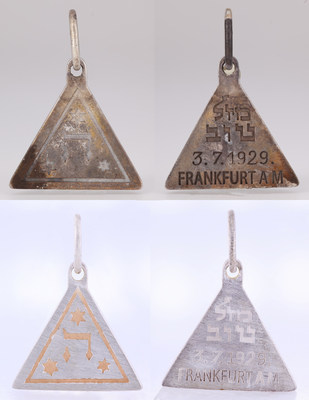 A.JAFFE commemorative pendant; top is the original pendant; bottom is the replica