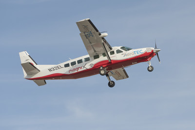 The world's largest all-electric aircraft flew for 30 minutes in Moses Lake, WA. The eCaravan is magnified by the magniX magni500, a 750-horsepower electric propulsion system.