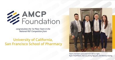 University of California, San Francisco School of Pharmacy wins 2020 AMCP Foundation P&T Competition.