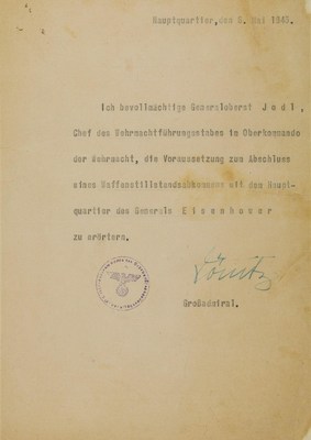 Historic Surrender Documents of World War II to Be Sold In "No Surrender" COVID-19 Auction