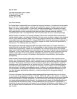 Letter to the Prime Minister from Canadian Tourism Roundtable (CNW Group/Canadian Tourism Roundtable)