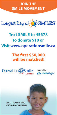 Ready to use campaign photo/digital ad - others sizes, formats and images available upon request. (CNW Group/Operation Smile Canada)