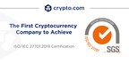 Crypto.com Becomes the First Cryptocurrency Company in the World to Achieve ISO/IEC 27701:2019 Certification