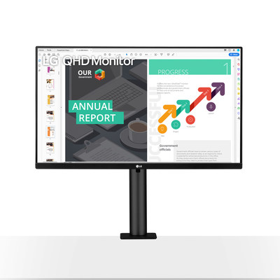 LG Electronics USA announced that the 27-inch QHD “Ergo” IPS monitor (model 27QN880-B) is now available as an online exclusive through the end of June, and then at LG-authorized retailers nationwide beginning July 1.